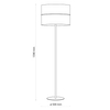 Podłogowa lampa jutowy klosz Linobianco 5241 TK Lighting brązowa biała