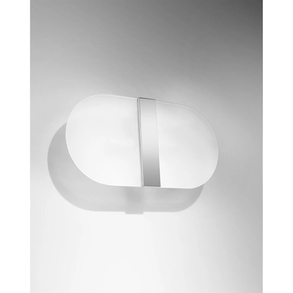 Owalna lampa ścienna SL.1004 szklany kinkiet do holu biały