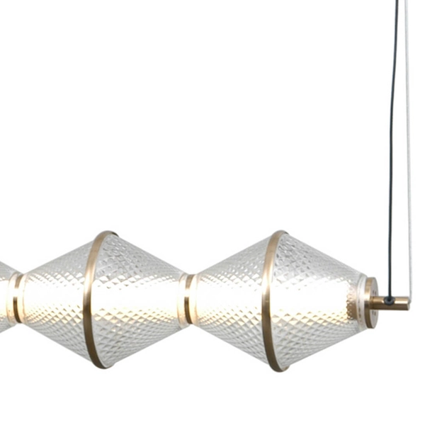 Lampa zwieszana Fuente PND-34395-5-HBR LED 125W 3000K złoty przezroczysty