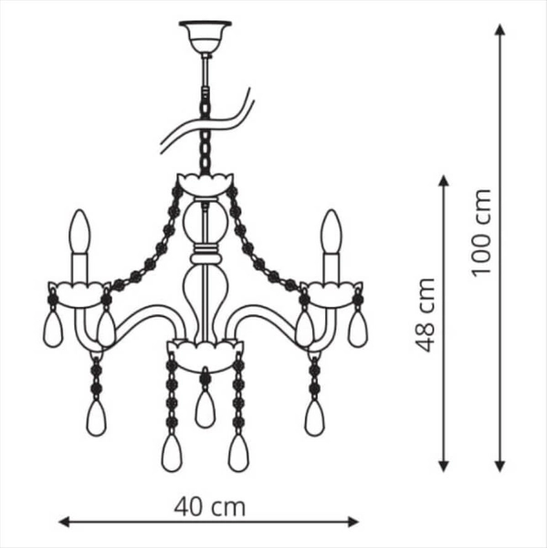 Żyrandol LAMPA wisząca CRISTALLO 3 LP-2940/3P Light prestige szklana OPRAWA na łańcuchu ZWIS chrom maria teresa przezroczysta