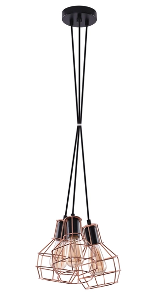 Salonowa lampa wisząca Carron AZ1660 Azzardo kaskada druciaki miedź
