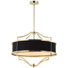 LAMPA okrągła Stesso Gold Nero M Orlicki Design wisząca OPRAWA w stylu klasycznym abażurowa czarna złota OUTLET