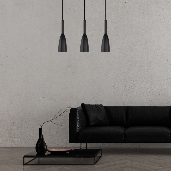 Wisząca LAMPA hygge SOLIN LP-181/3L BK Light Prestige metalowa OPRAWA na listwie ZWIS kaskada czarna
