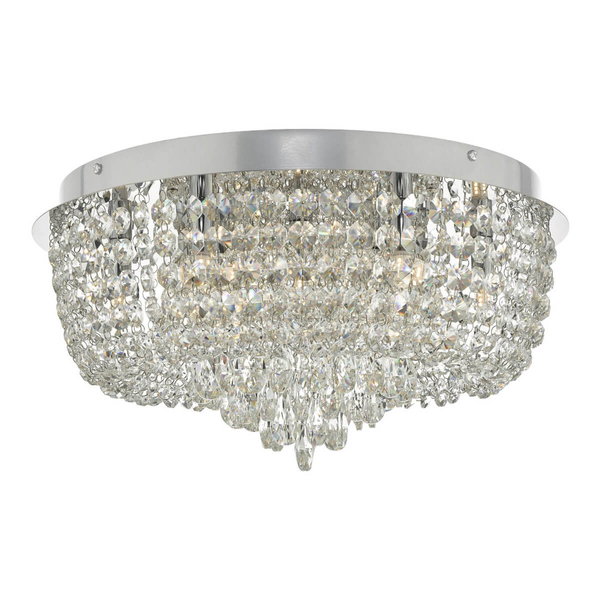 Kryształowa lampa sufitowa do salonu Eitan EIT5008 chrom przezroczysty