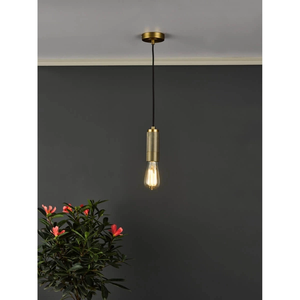 Wisząca lampa metalowa SPK0140 tubka do salonu mosiądz