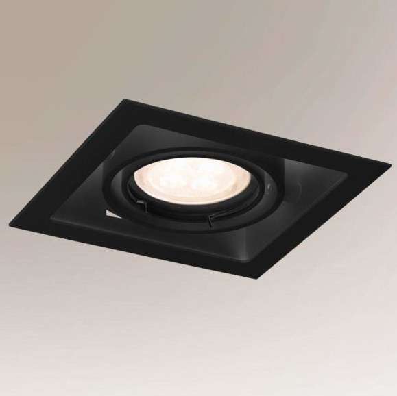 LAMPA sufitowa EBINO 3304 Shilo podtynkowa OPRAWA metalowy wpust kwadratowy czarny