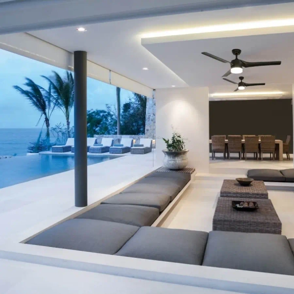 Zewnętrzny wentylator sufitowy 23004 tryb nocny czasomierz IP44 czarny