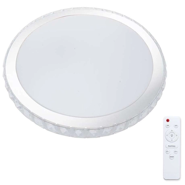 Plafon LAMPA okrągła LAYLA ML4221 Milagro sufitowa OPRAWA z kryształkami LED 26W 3000K – 6000K glamour pilot biała chrom