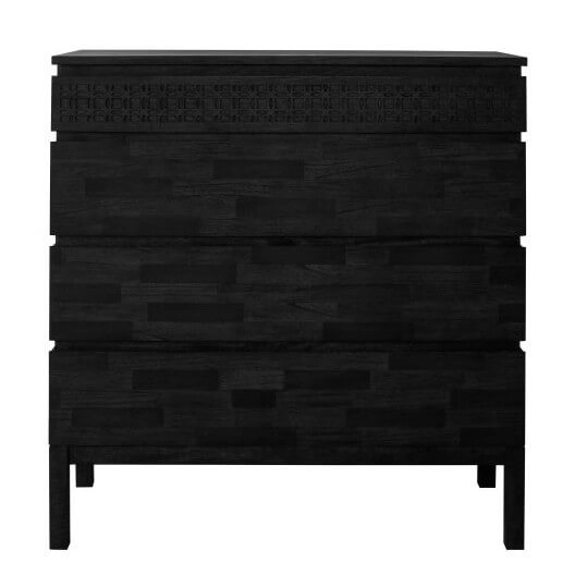 Komoda z szufladami Boho 5055999243773 do salonu czarna
