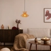 Ekologiczna lampa zwis TASMAN 10420/32/72 Lucide do salonu beżowa mosiądz