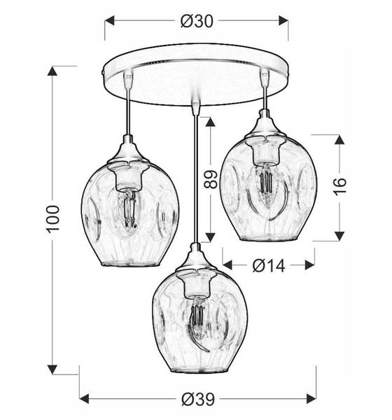 Industrialna lampa wisząca Aspa 33-00613 Candellux kaskada brązowa czarna