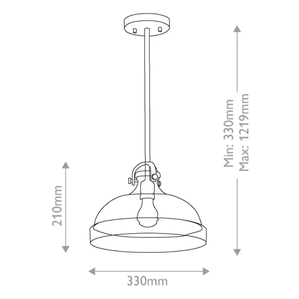 Lampa wisząca nad wyspę Hampton przezroczysta grafitowa szklana 1xE27 ELS-HAMPTON-P-GR