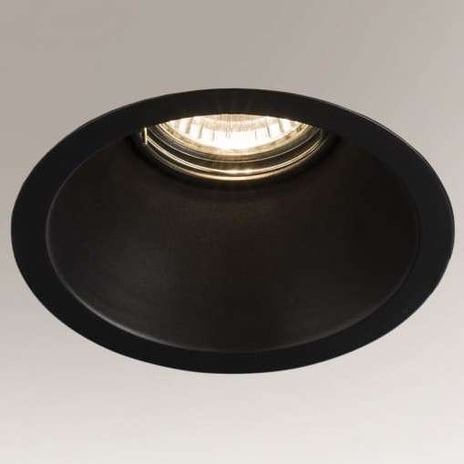 Wpuszczana LAMPA sufitowa KAMI 3326 Shilo okrągła OPRAWA podtynkowa OCZKO metalowe czarne