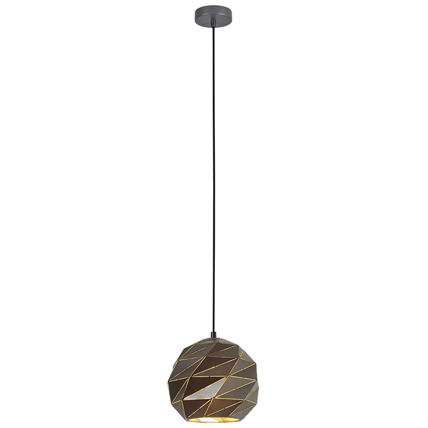 LAMPA wisząca PALERMO PND-2424-1S-GR+GD Italux geometryczna OPRAWA metalowy ZWIS mozaika grafitowa