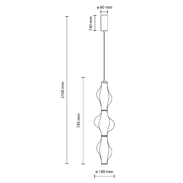 Ledowa zwisająca lampa Elva 18215 LED 22W 3000K metalowy grafit