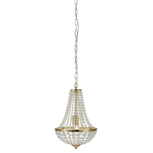 Złota lampa Granso 106118 do sypialni na łańcuchu crystal glamour