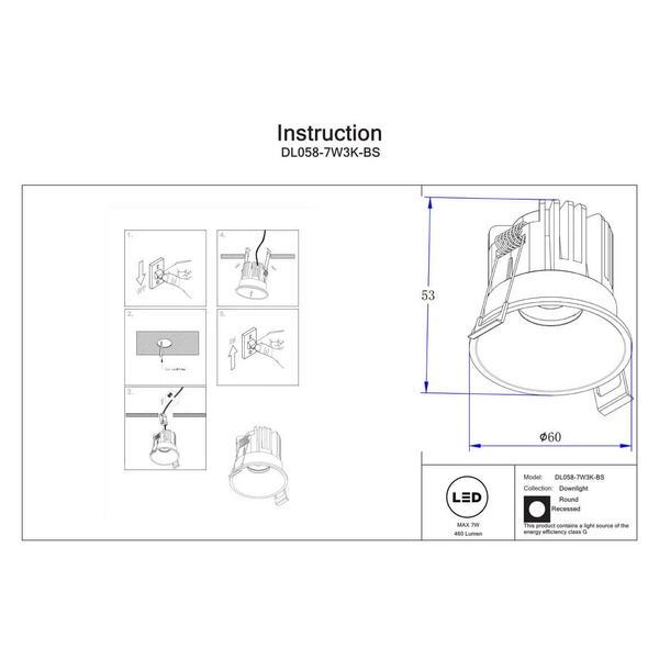 Lampa sufitowa Round DL058-7W3K-BS Maytoni LED 7W 3000K okrąg mosiądz