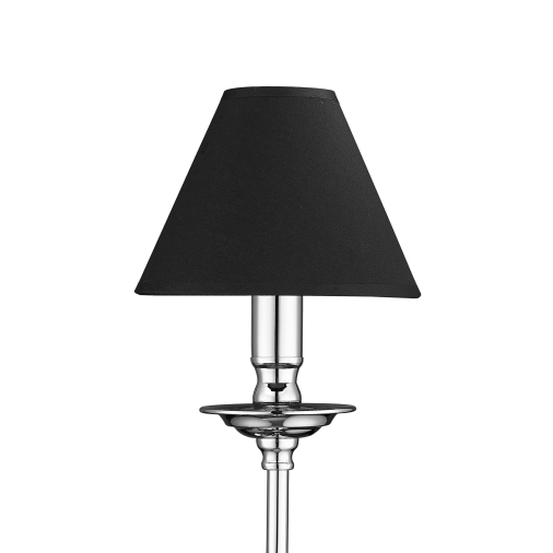 Lampa ścienna nad łóżko Glamour LP-979/1W Light Prestige czarny abażur srebrna 