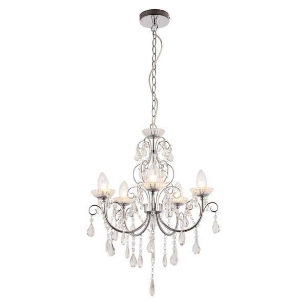 Łazienkowa lampa wisząca Tabitha 61384 Endon crystals glamour IP44 chrom