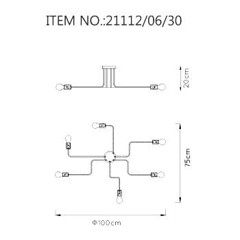Lampa sufitowa LESTER 21112/06/30 industrialna bulbs pająk loft czarny