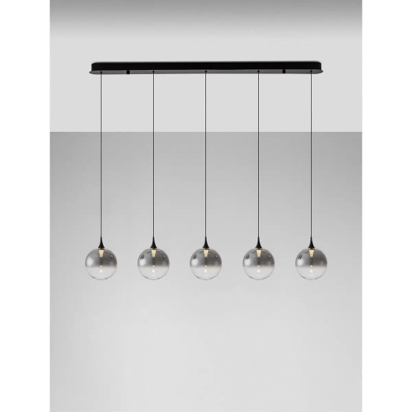 Wisząca lampa kulista LURVELA LE45131 LED 20W 3000K szara czarna