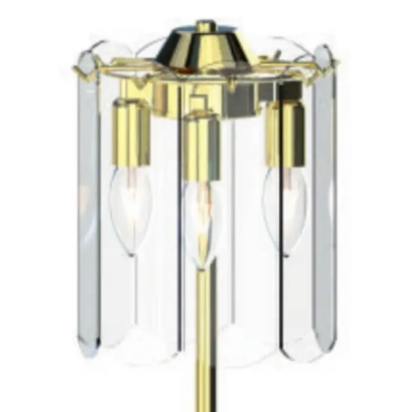 Stołowa lampa Nira MT3523-3S-EGN Zumaline szkło metal przezroczysty złoty