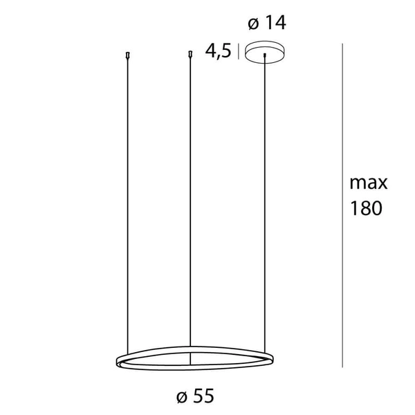 Wisząca lampa ring CAYENNE P0605D LED 27W 3000K miedziana