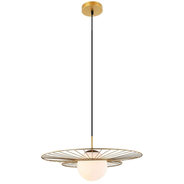 Druciana lampa wisząca ALISON MDM-4001/1 GD okrągła kula ball złoty biały