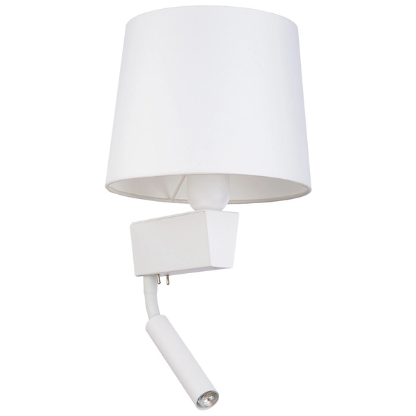 Klasyczna LAMPA ścienna CHILLIN 8216 Nowodvorski abażurowa OPRAWA kinkiet z peszlem do czytania biały