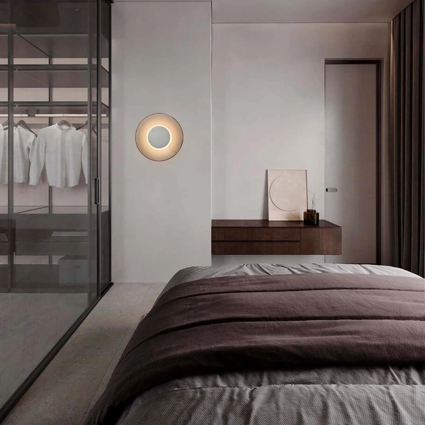 Okrągły kinkiet naścienny HUANUCO LE44840 LED 17W 3000K czarny szary