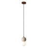 Wisząca lampa Bilo PL0135 Yaskr drewno kamień kula beżowa biała