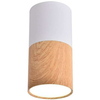 Downlight lampa 2273655 okrągła metalowa tuba biała naturalne drewno