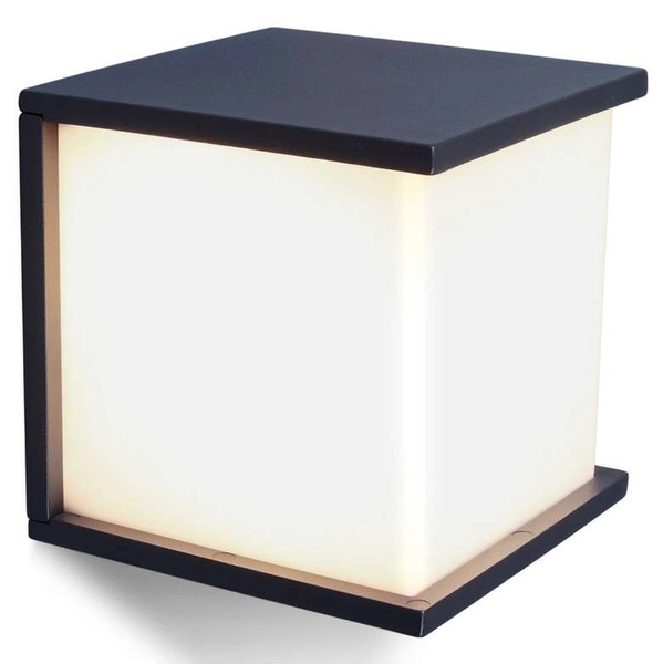 Zewnętrzna LAMPA elewacyjna BOX CUBE 5184601118 Lutec metalowa OPRAWA kinkiet kostka ścienna IP44 szara