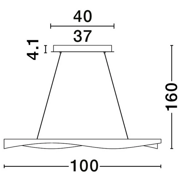 Wisząca lampa PATAPO LE44461 LED 62W 3000K fala czarna złota