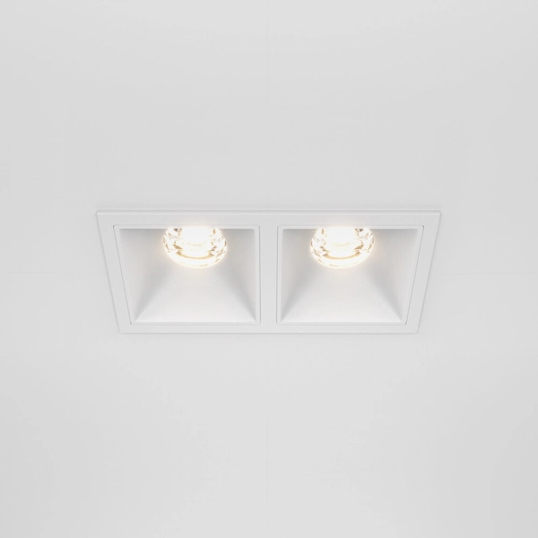 Podwójna lampa wpuszczana Alfa DL043-02-10W3K-D-SQ-W LED 20W 3000K biały