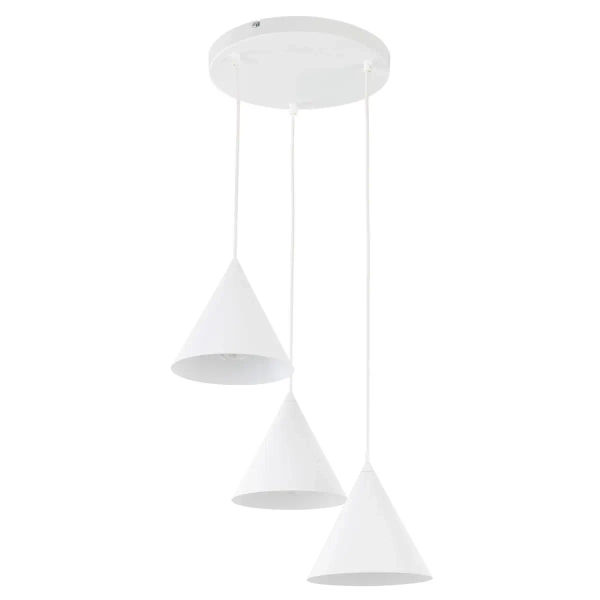 Stożkowa lampa wisząca CONO 10012 potrójna biały