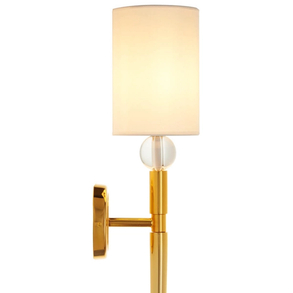 Salonowa lampa na ścianę DAMA ST-8436 GB-CE z abażurem złoty biały