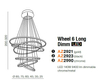 Glamour lampa wisząca Wheel rings LED 140W 3000K nad stół złota
