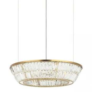 Wisząca lampa glamour 23046 LED 38W 3000K kryształ ring mosiądz