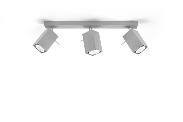 LAMPA sufitowa SL.0457 metalowa OPRAWA listwa regulowane reflektorki szara