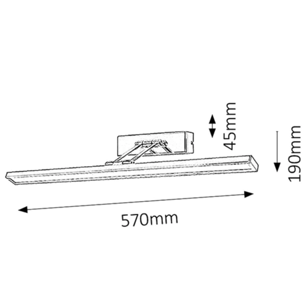 Kinkiet LAMPA ścienna PICTURE SLIM 3908 Rabalux metalowa OPRAWA listwa LED 12W 4000K galeryjka chrom