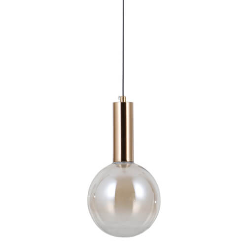 Wisząca lampa kula Strela PND-34378-1S-HBR LED 5W 3000K złoty bursztynowy