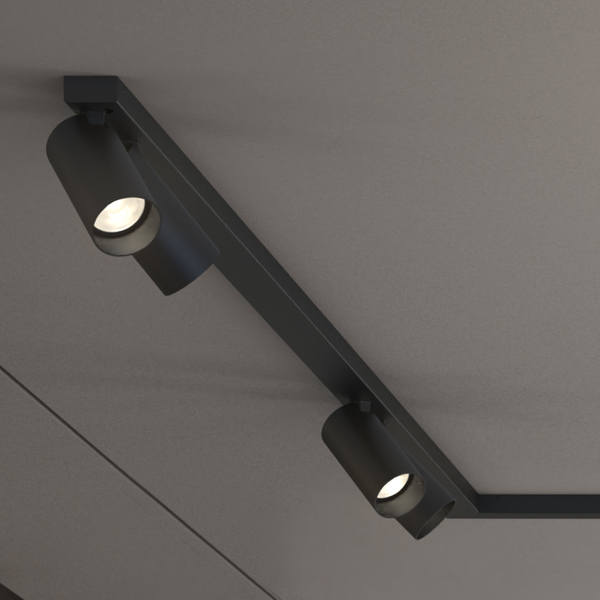 Reflektorowa lampa sufitowa Mono 7723 nowoczesna nad łóżko czarna