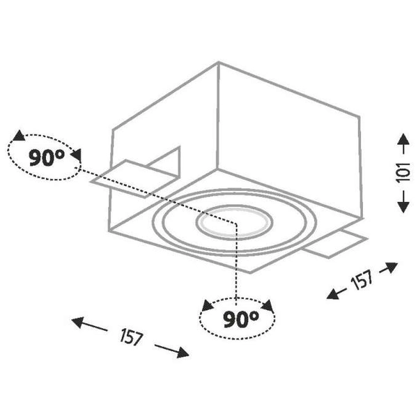 Wpuszczana LAMPA sufitowa KOMORO IL 7367 Shilo kwadratowa OPRAWA podtynkowa LED 10W regulowane OCZKO metalowe białe
