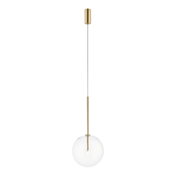 Wisząca nowoczesna lampa MILAN P0606-01B-2GAC szklana kula złota