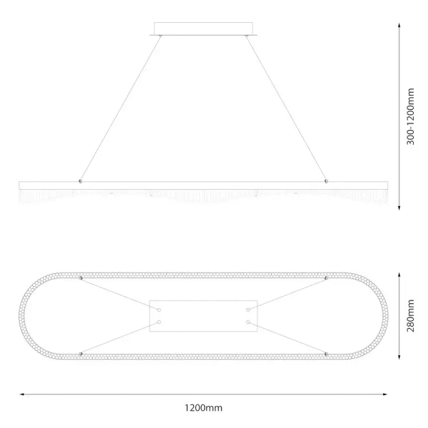 Ringowa lampa wisząca Preciosa ML1868 LED 45W 4000K obręcz do salonu złoty