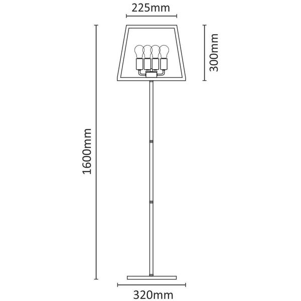LAMPA stojąca FINLAND 308696 Polux podłogowa OPRAWA metalowa czarna