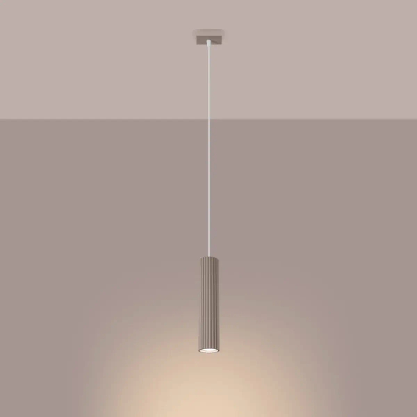 Ryflowana lampa wisząca KARBON SL.1759 podłużna tuba kaszmirowa