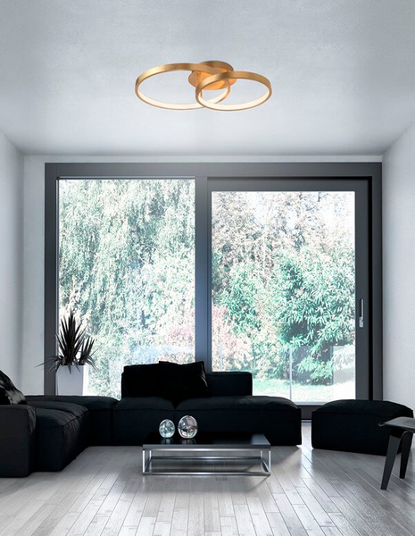 Sufitowa lampa pokojowa Nueve rings LED 44W 3000K plafon złoty