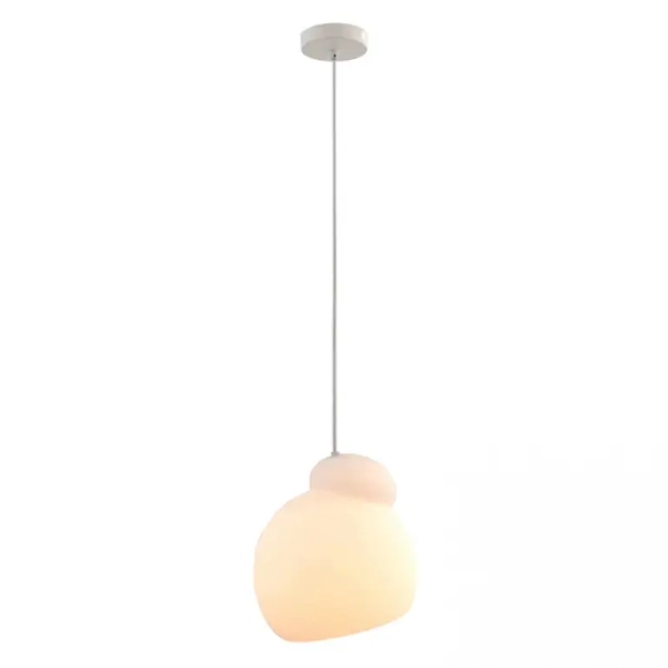 Szklana lampa wisząca 23015 do jadalni nad wyspę biała